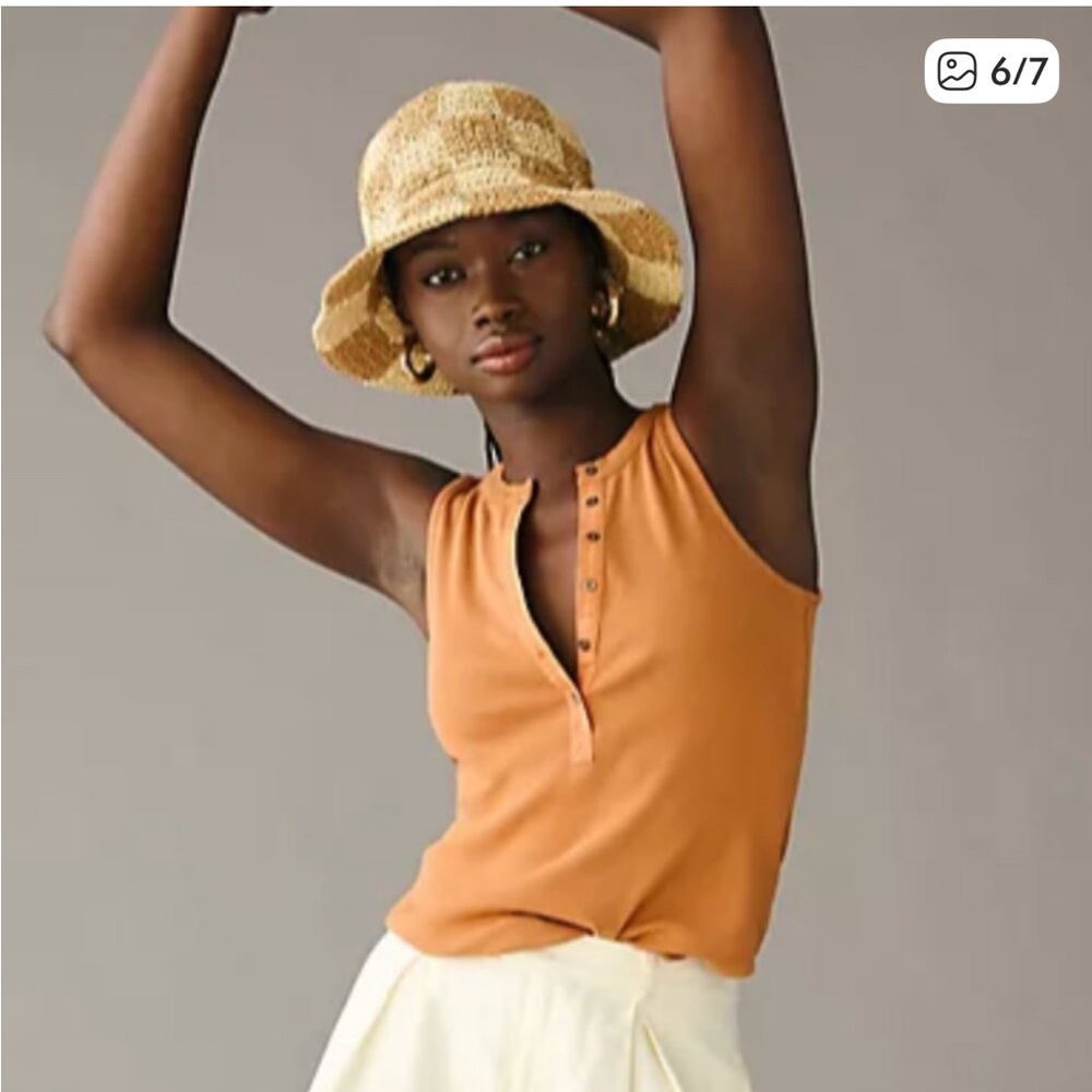 Pilcro Angie Henley Tank Burnt Orange